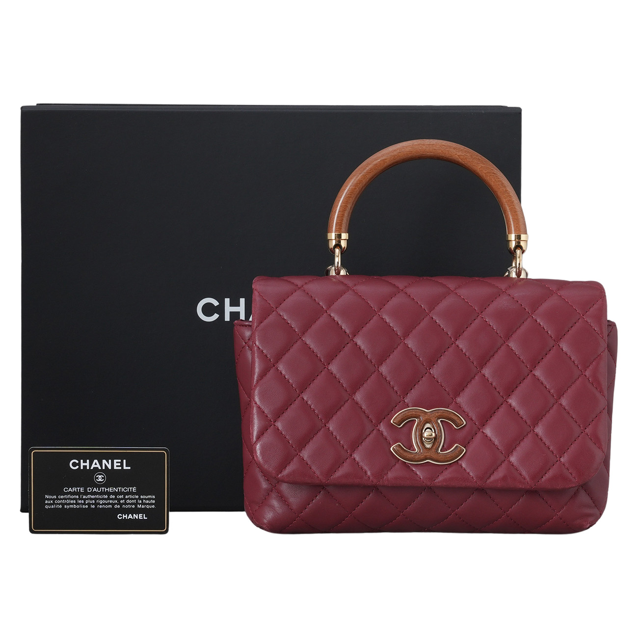 CHANEL(USED)샤넬 A57342 시즌 우드 탑핸들 체인백
