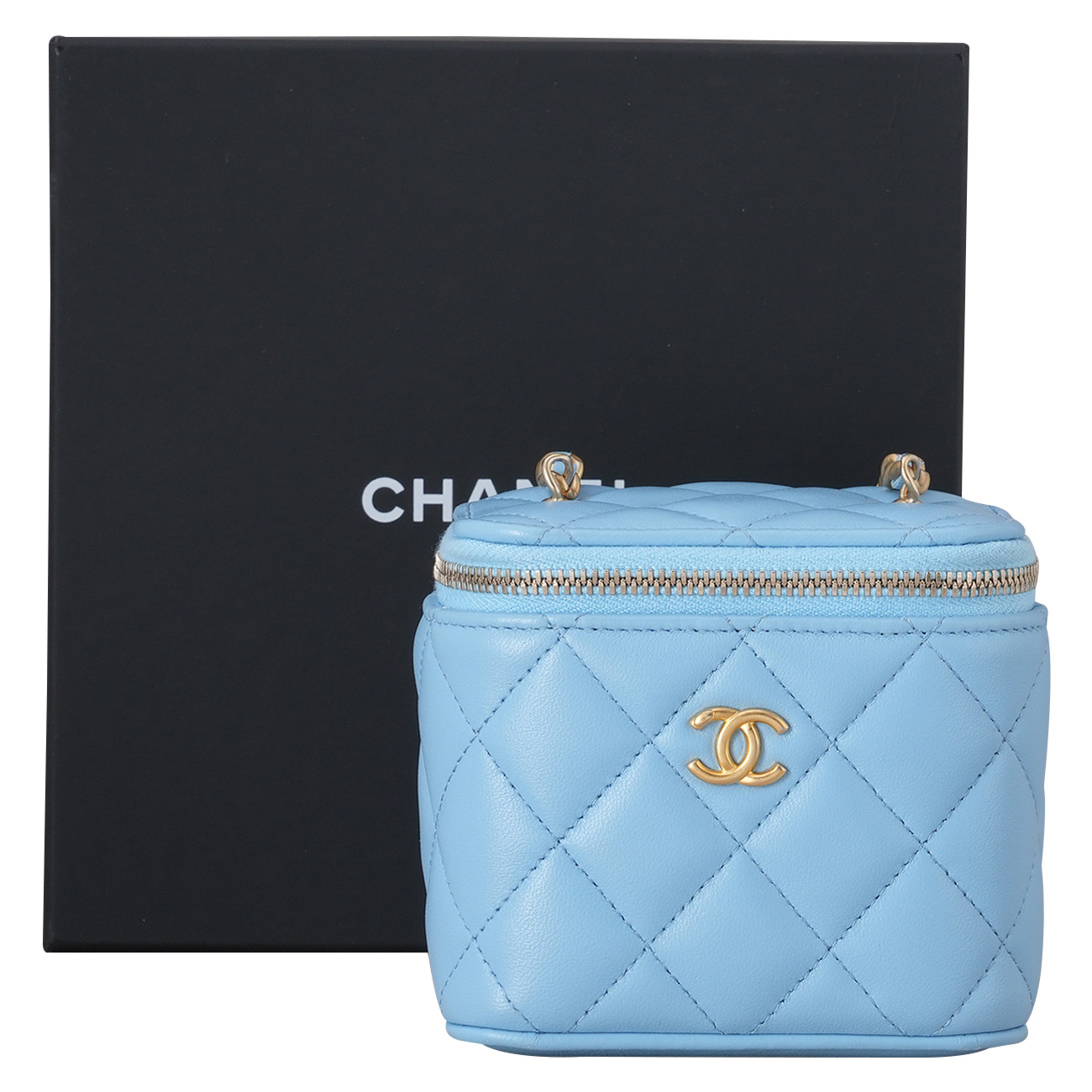 CHANEL(USED)샤넬 램스킨 베니티 골든볼 미니