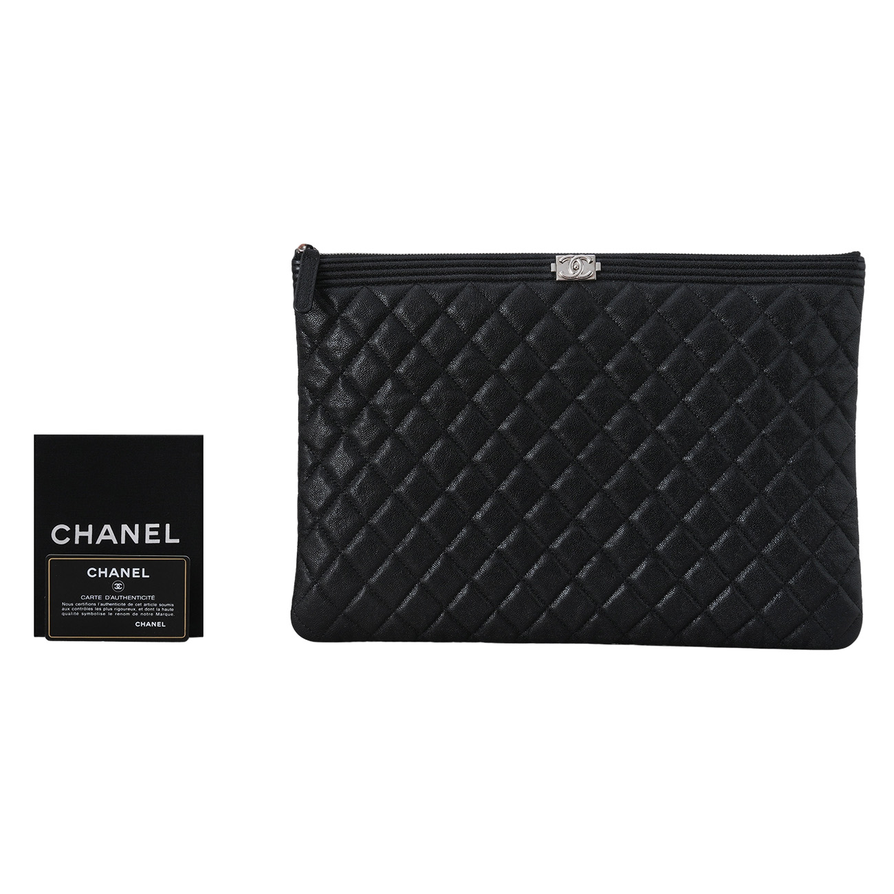 CHANEL(USED)샤넬 캐비어 보이샤넬 클러치 라지