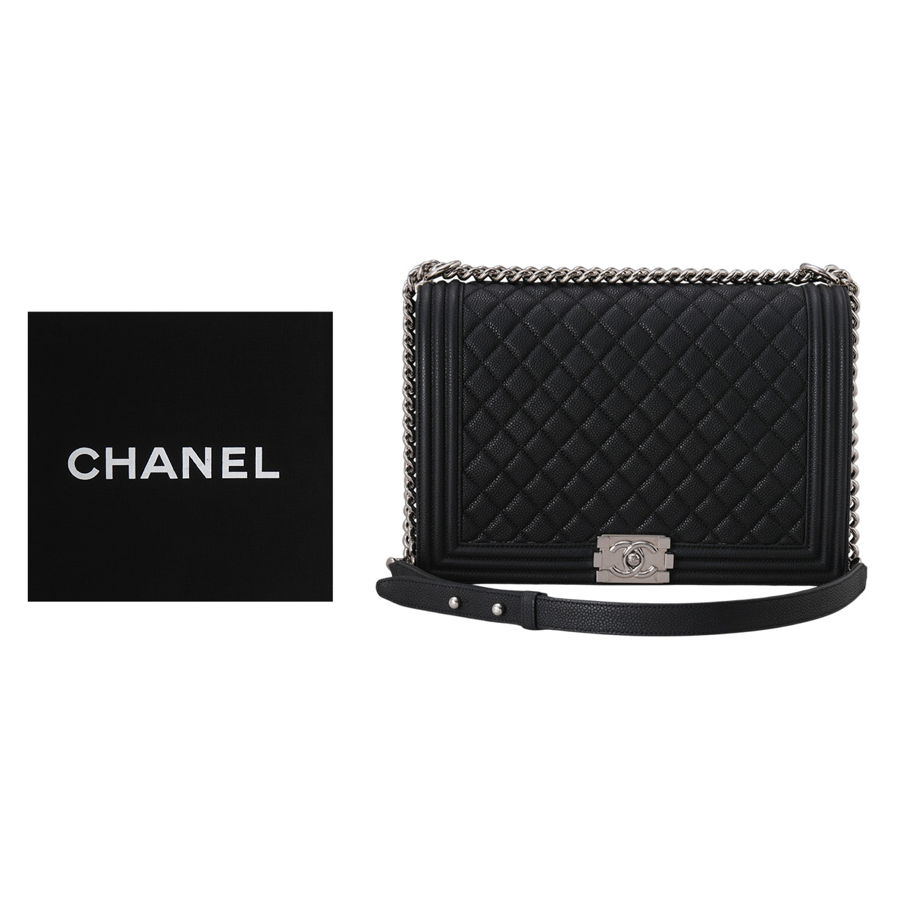 CHANEL(USED)샤넬 캐비어 보이샤넬 라지 플랩백