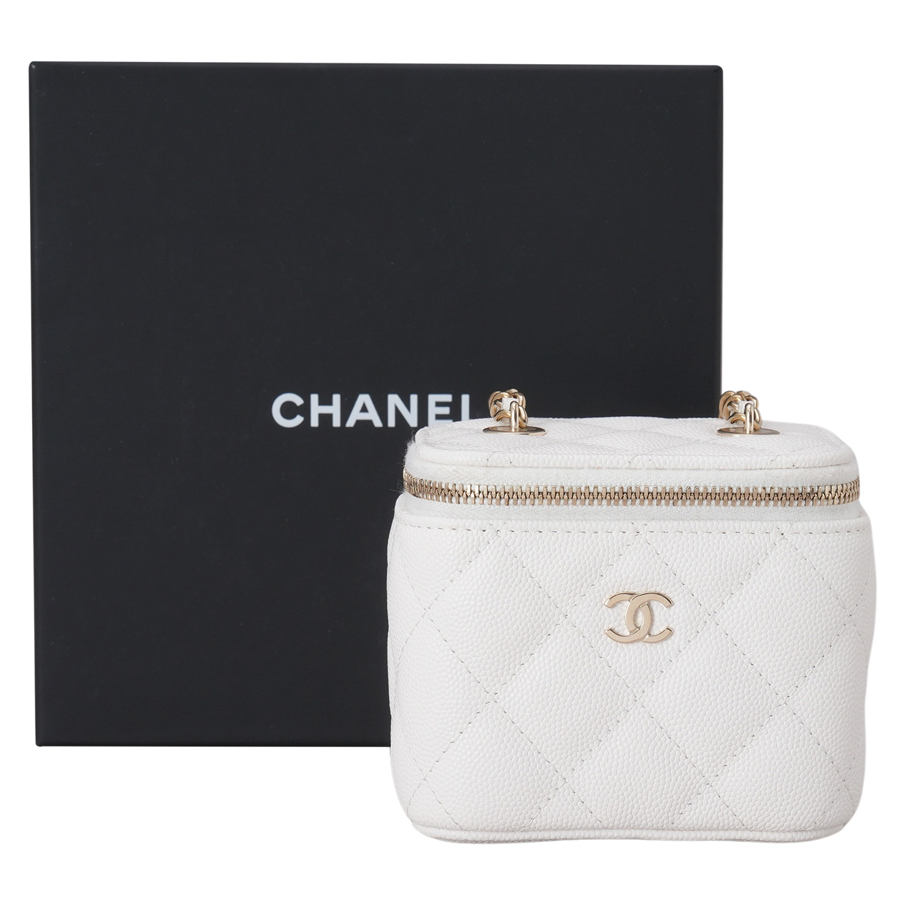 CHANEL(USED)샤넬 AP1340 캐비어 정사각 베니티