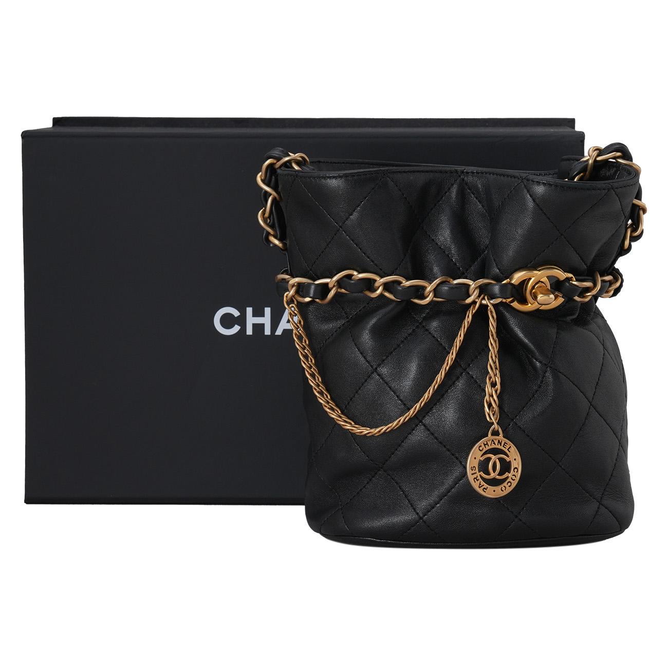 CHANEL(USED)샤넬 시즌 드로스트링 버킷