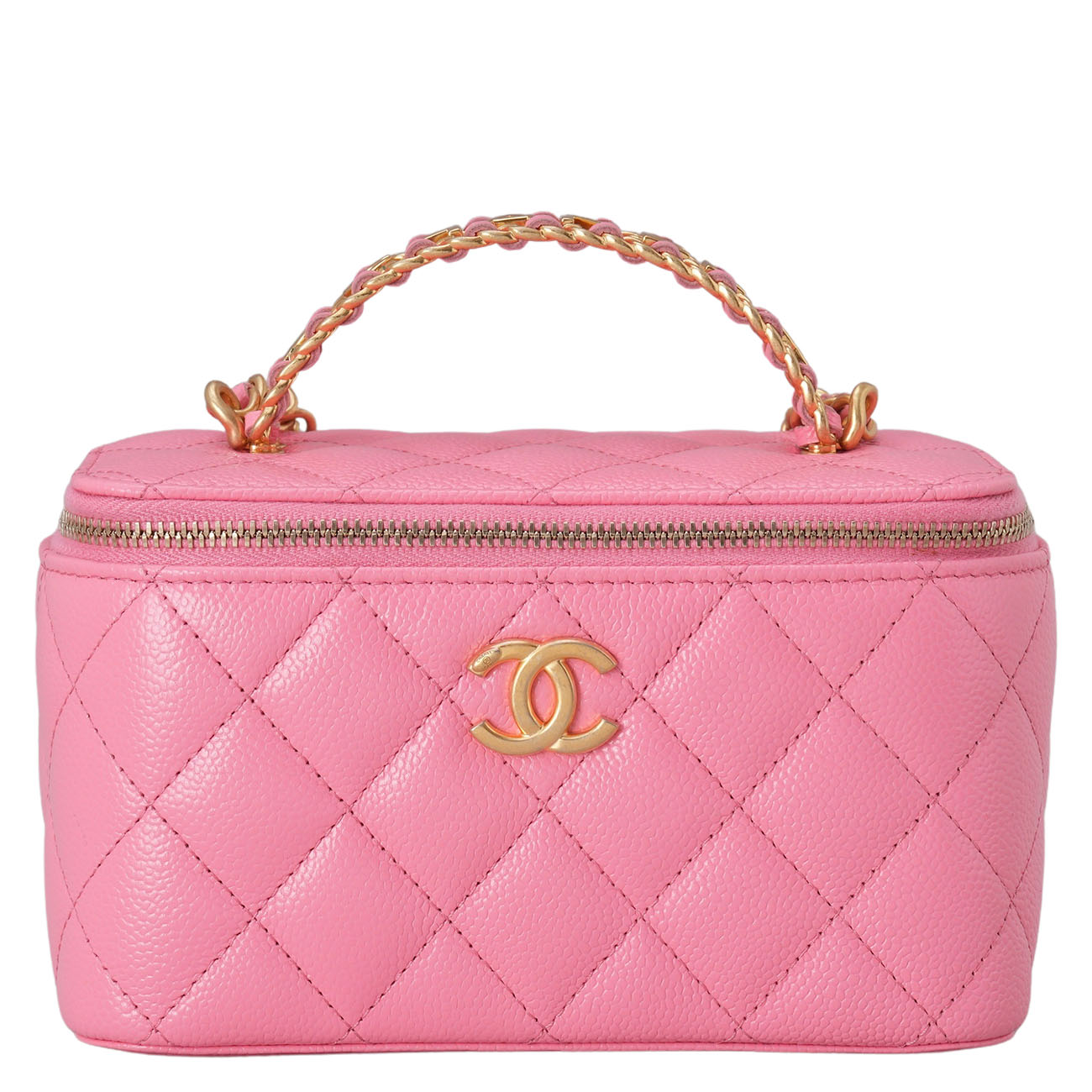 CHANEL(USED)샤넬 캐비어 시즌 베니티 레터링 탑핸들