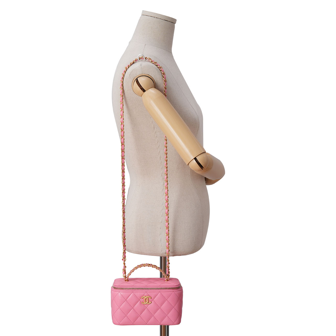 CHANEL(USED)샤넬 캐비어 시즌 베니티 레터링 탑핸들