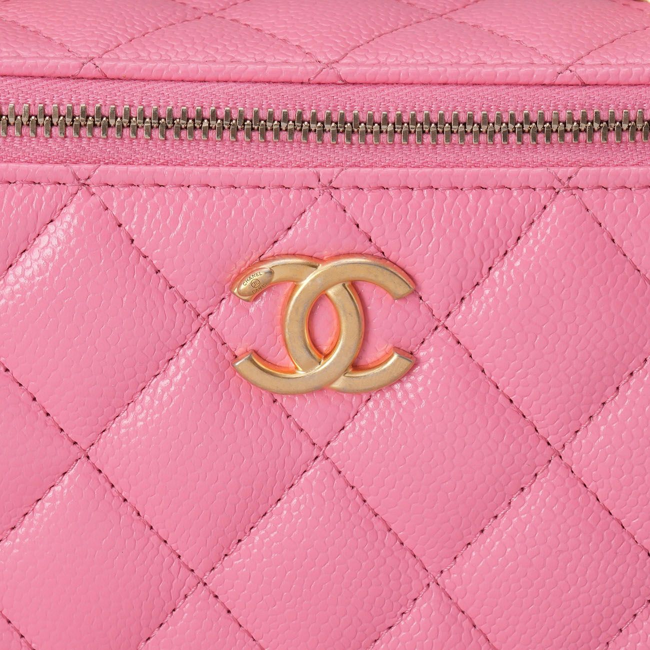 CHANEL(USED)샤넬 캐비어 시즌 베니티 레터링 탑핸들