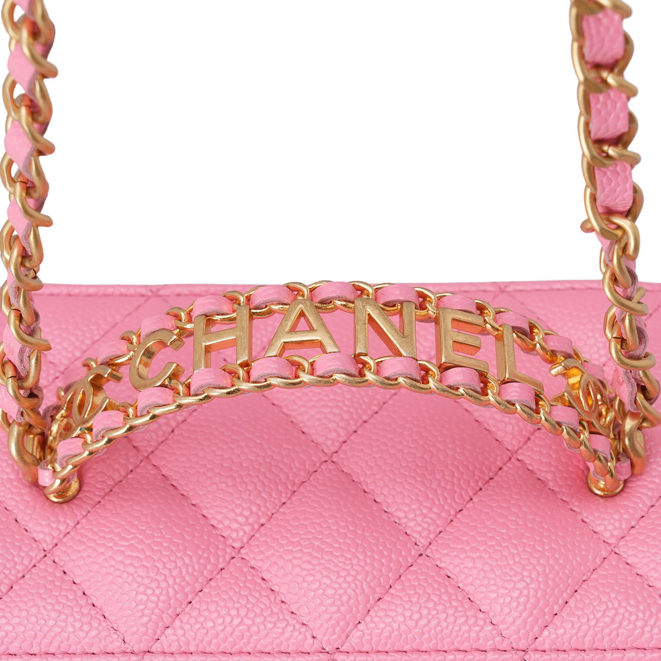 CHANEL(USED)샤넬 캐비어 시즌 베니티 레터링 탑핸들