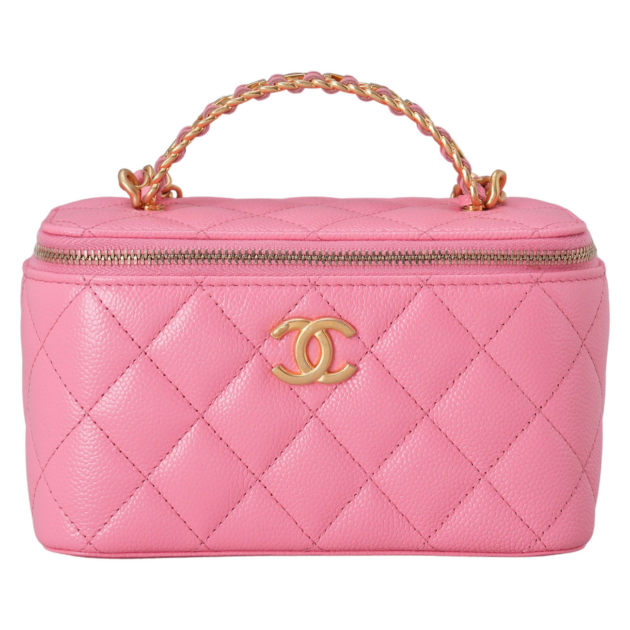 CHANEL(USED)샤넬 캐비어 시즌 베니티 레터링 탑핸들