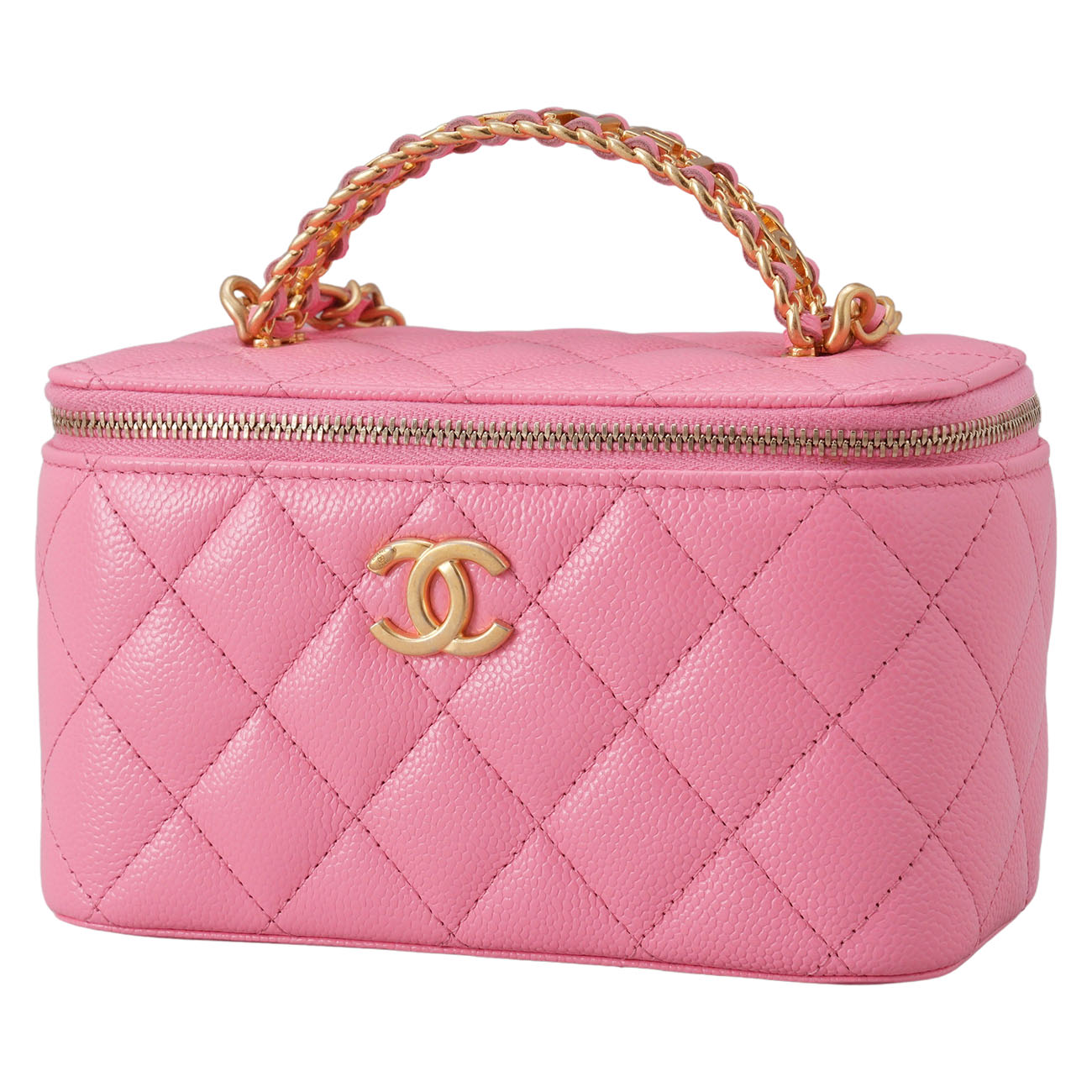 CHANEL(USED)샤넬 캐비어 시즌 베니티 레터링 탑핸들