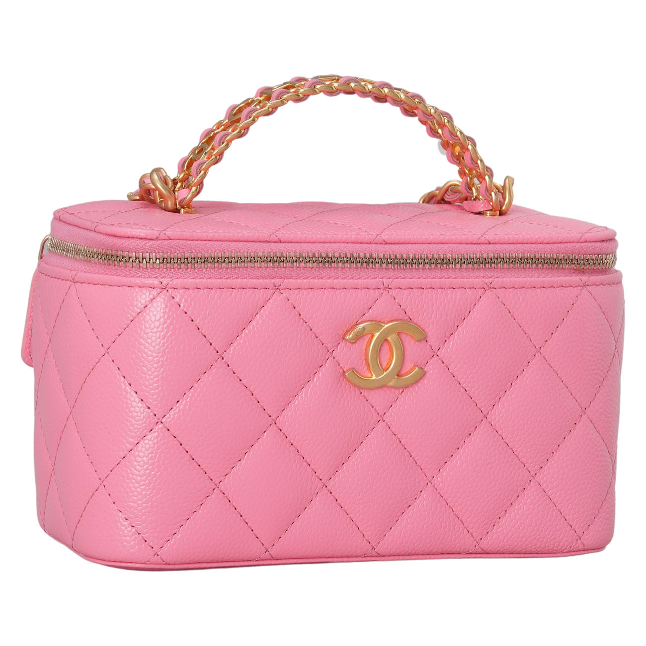 CHANEL(USED)샤넬 캐비어 시즌 베니티 레터링 탑핸들