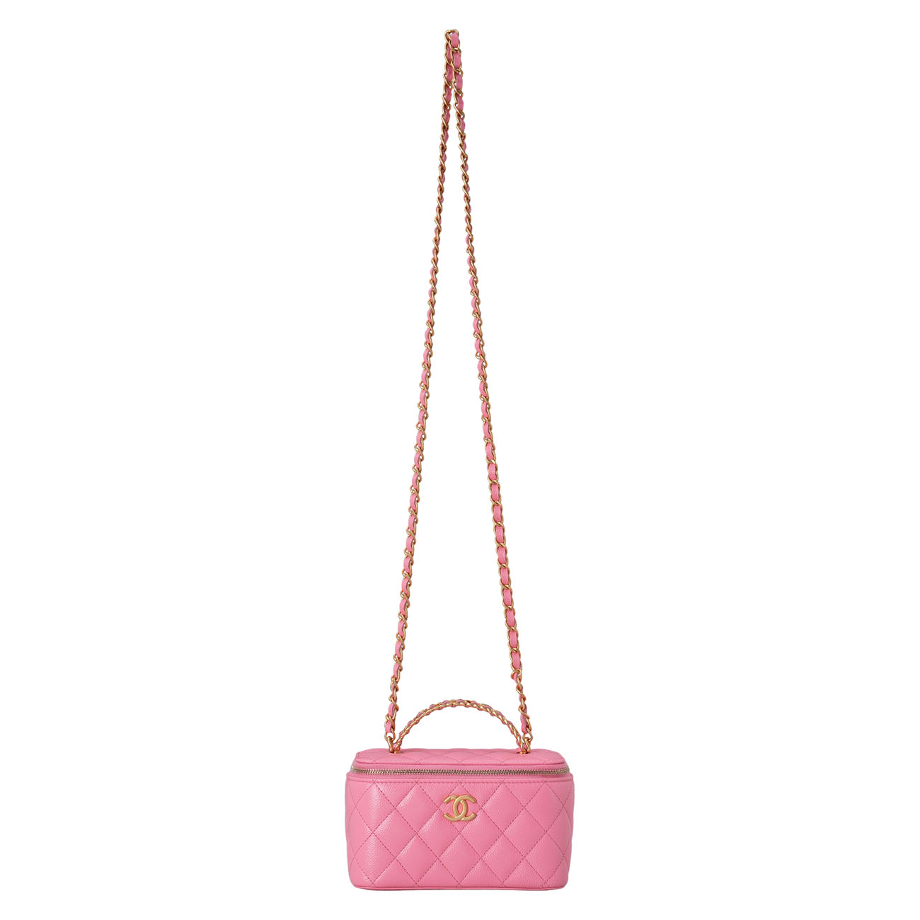 CHANEL(USED)샤넬 캐비어 시즌 베니티 레터링 탑핸들