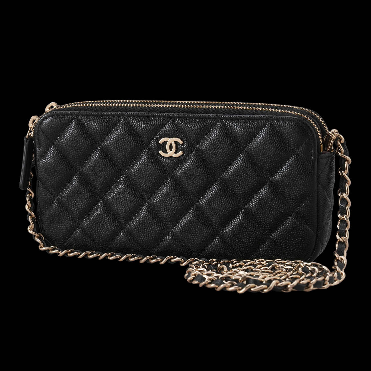 CHANEL(USED)샤넬 캐비어 더블지퍼 WOC