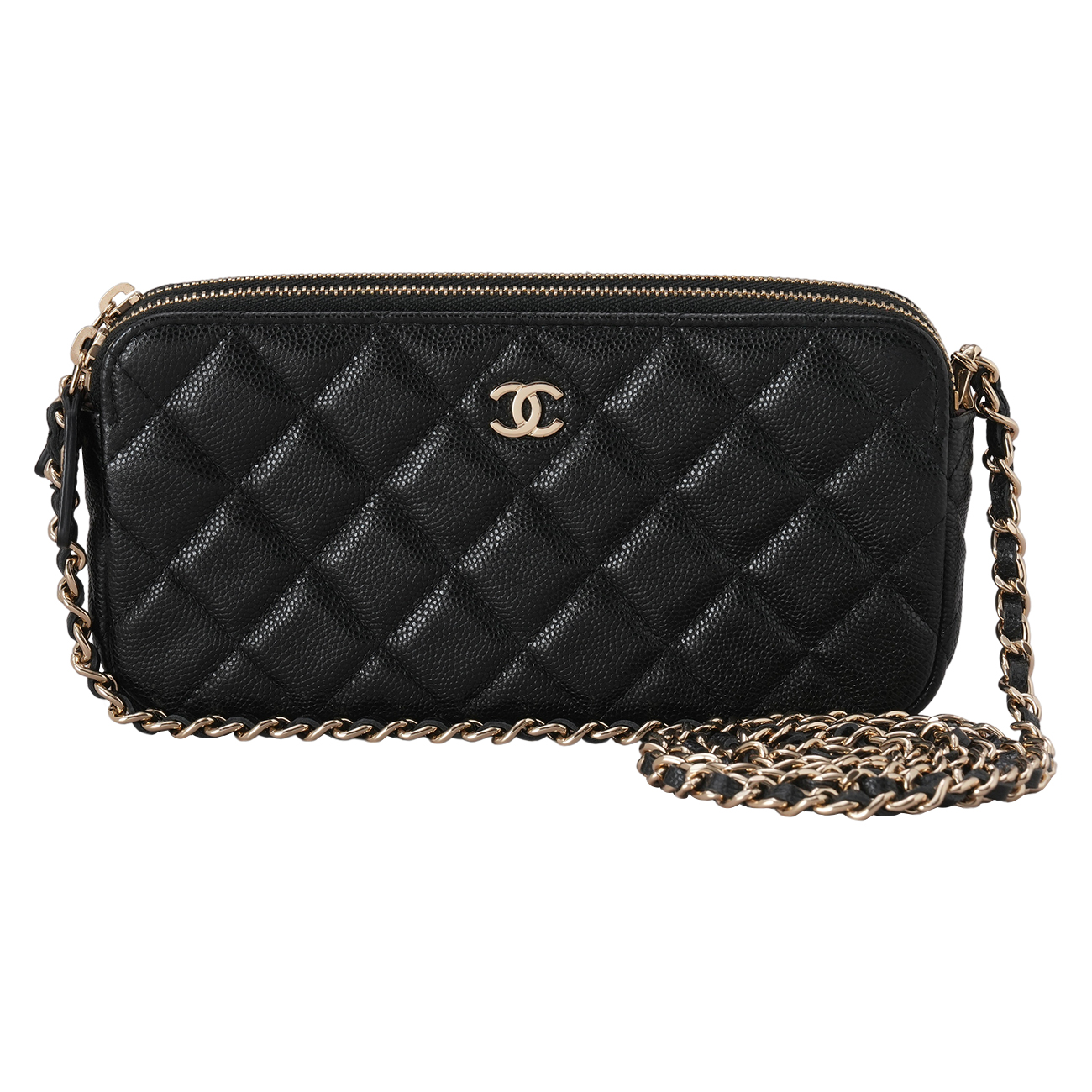CHANEL(USED)샤넬 캐비어 더블지퍼 WOC