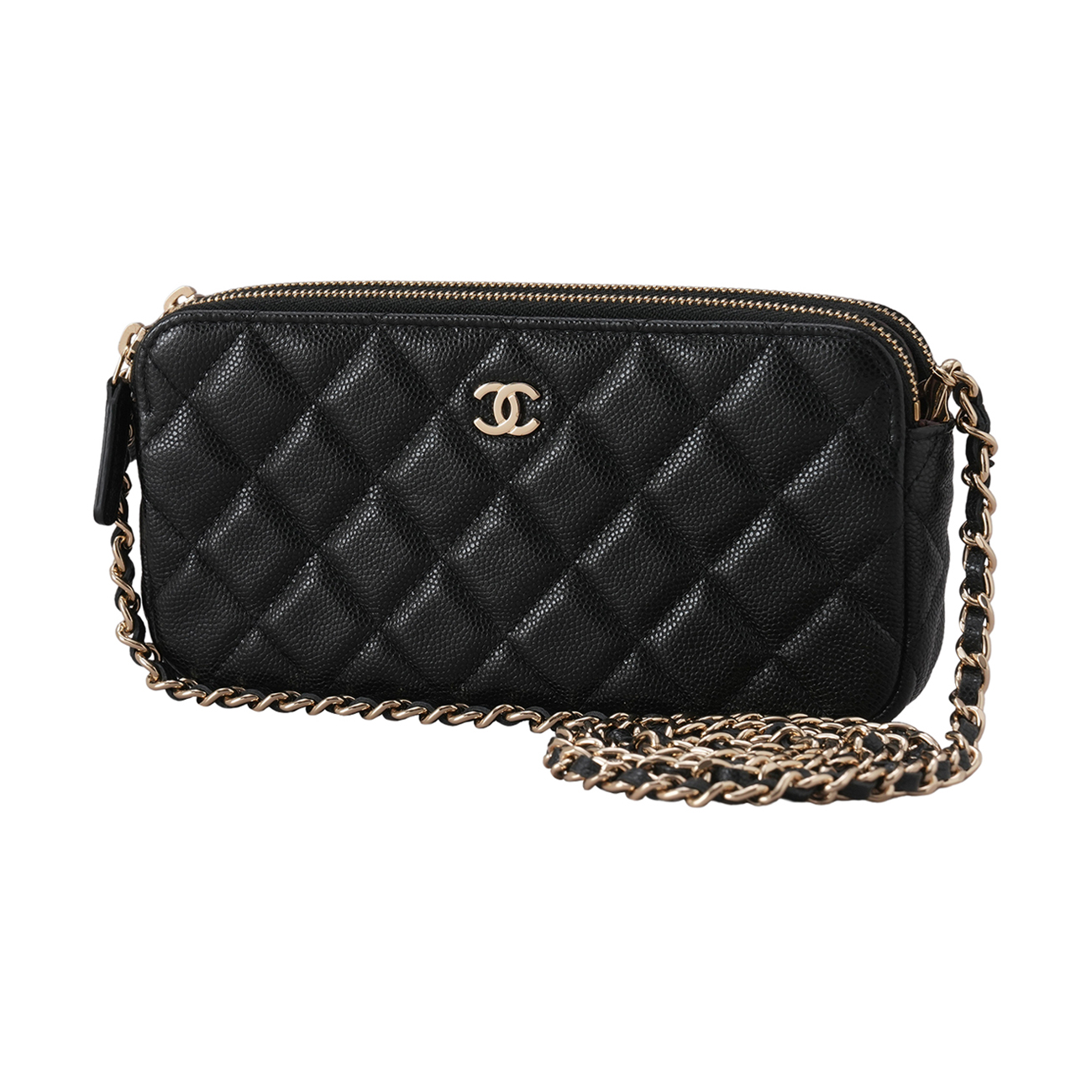 CHANEL(USED)샤넬 캐비어 더블지퍼 WOC