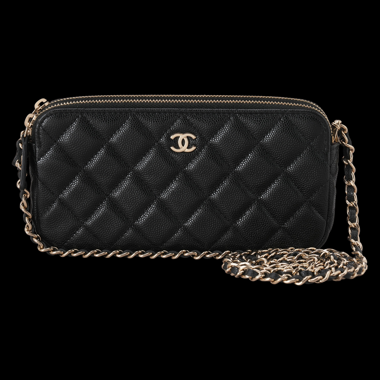 CHANEL(USED)샤넬 캐비어 더블지퍼 WOC