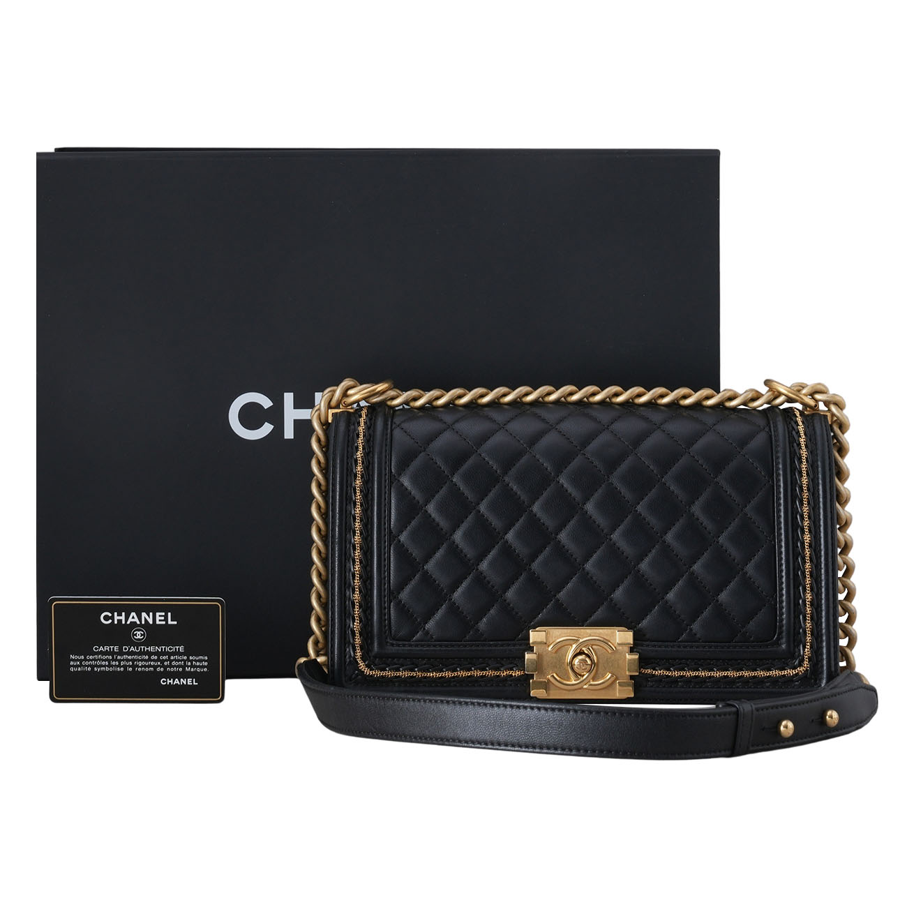 CHANEL(USED)샤넬 시즌 보이샤넬 미듐 플랩백