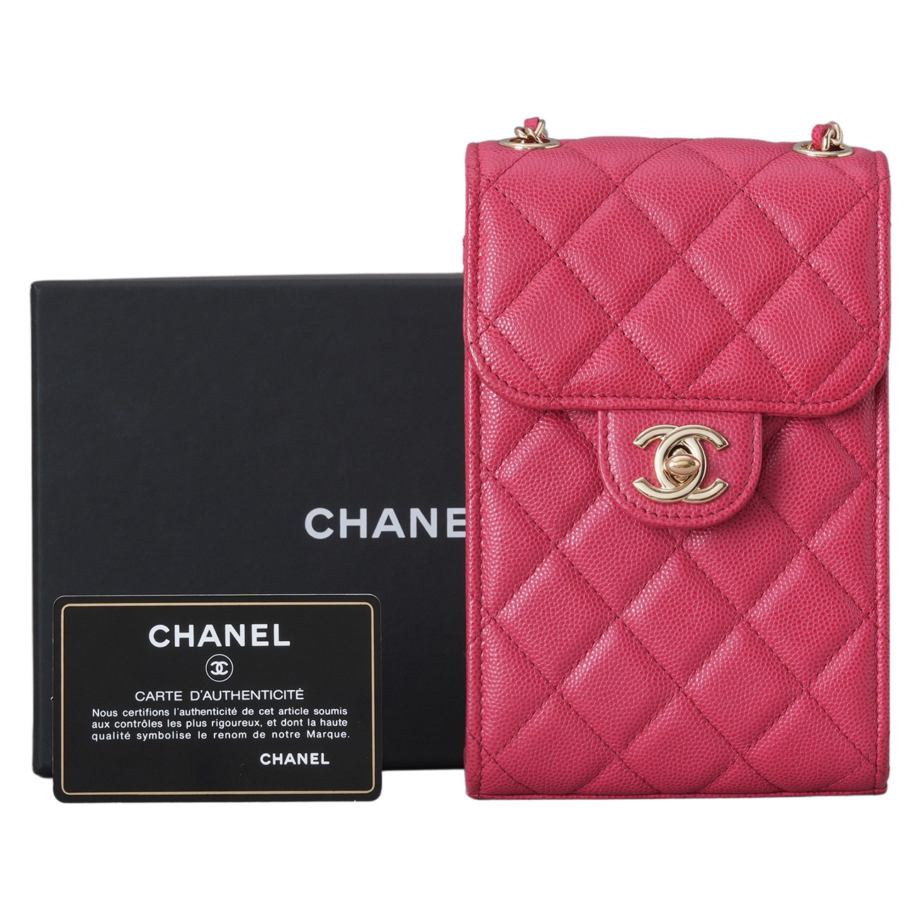 CHANEL(USED)샤넬 캐비어 폰홀더백