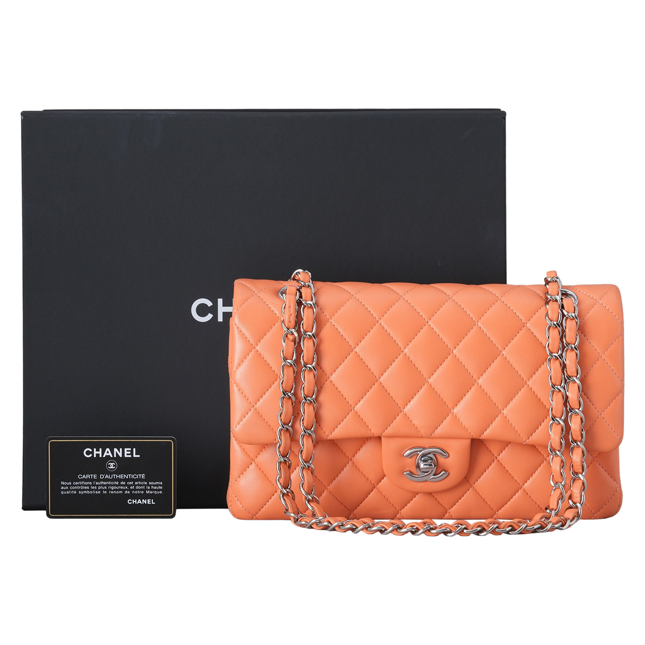 CHANEL(USED)샤넬 램스킨 클래식 미듐