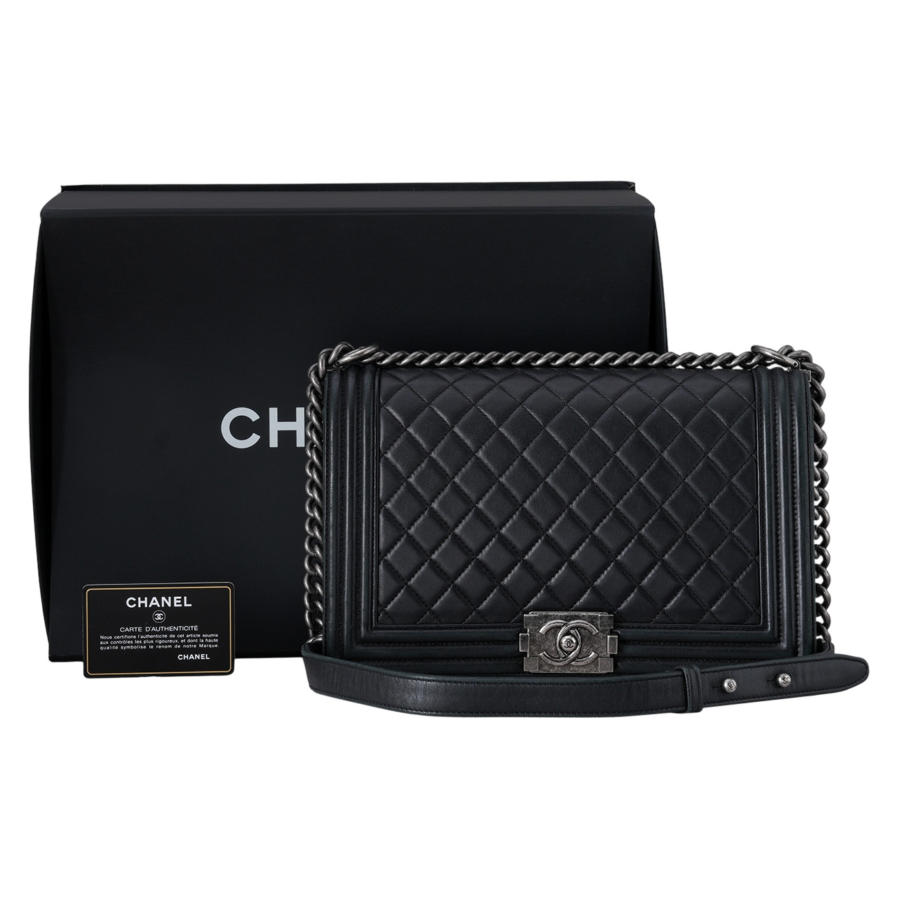 CHANEL(USED)샤넬 램스킨 보이샤넬 라지