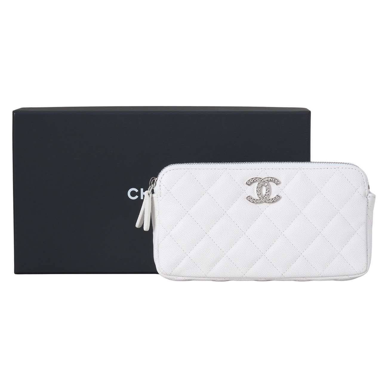 CHANEL(USED)샤넬 시즌 캐비어 더블 폰 홀더백