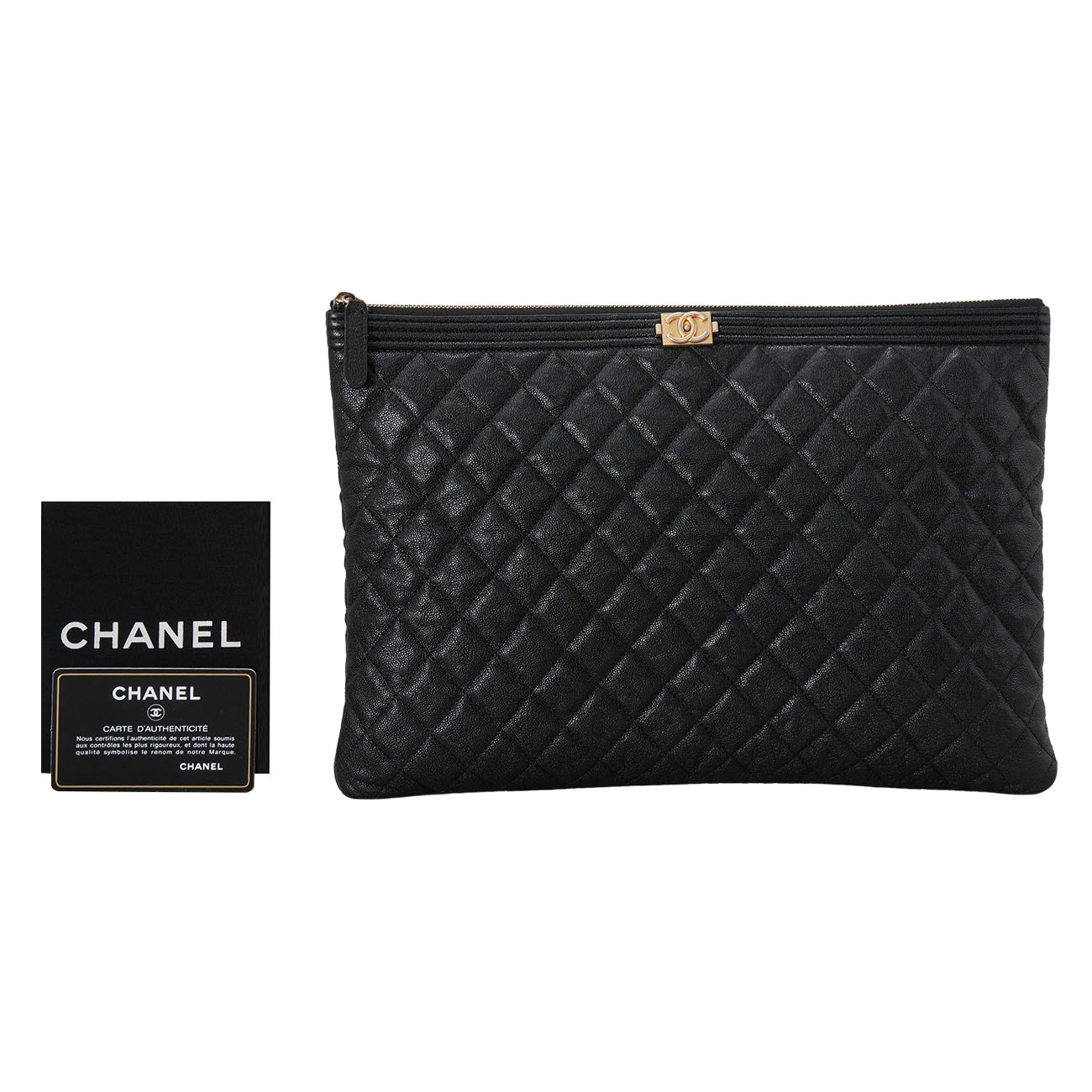 CHANEL(USED)샤넬 캐비어 보이샤넬 클러치 라지