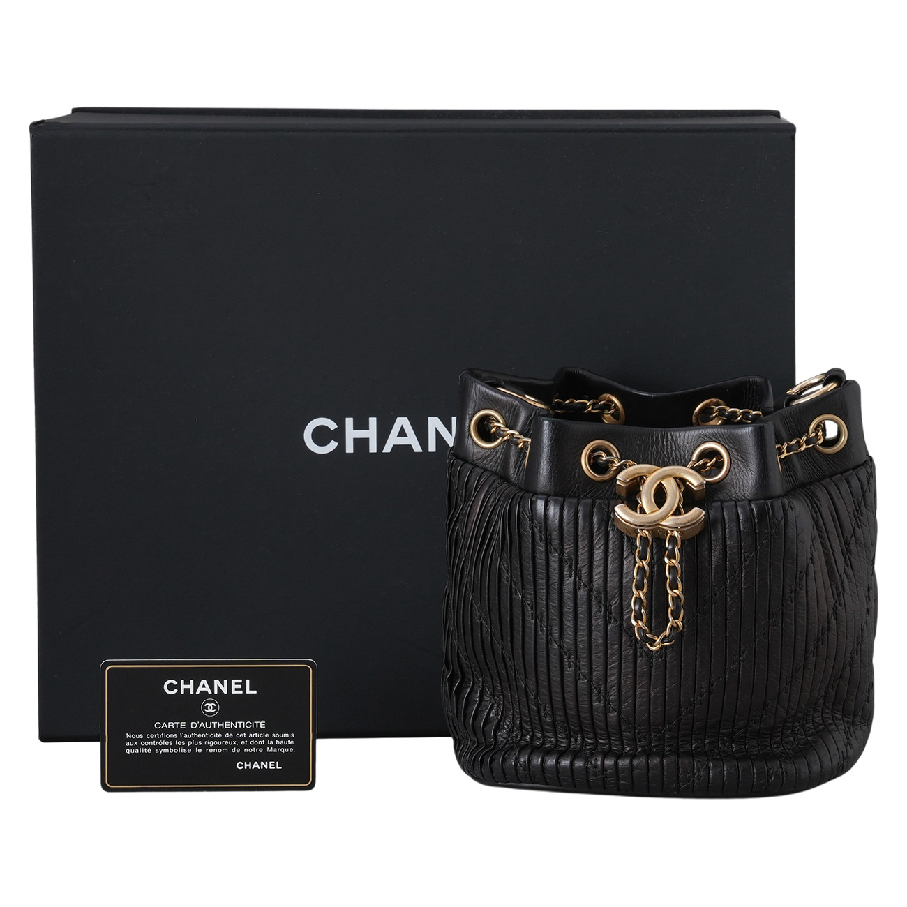 CHANEL(USED)샤넬 시즌 드로스트링 버킷백