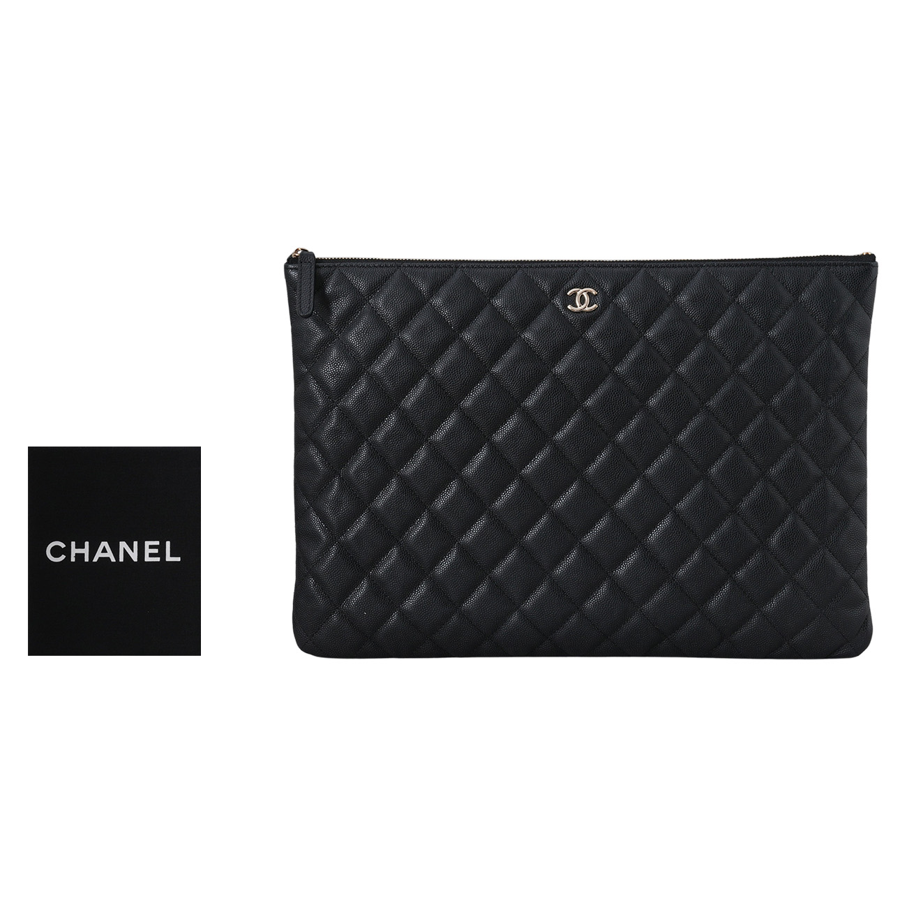 CHANEL(USED)샤넬 캐비어 클래식 클러치 라지