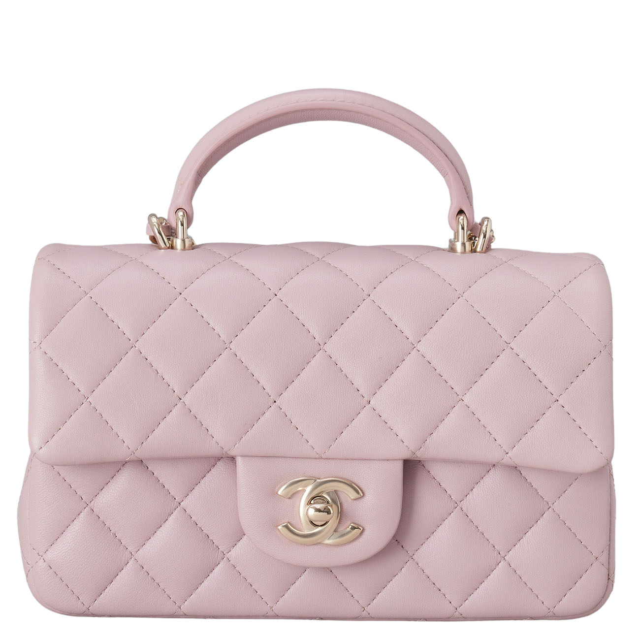 CHANEL(USED)샤넬 램스킨 뉴미니 탑핸들