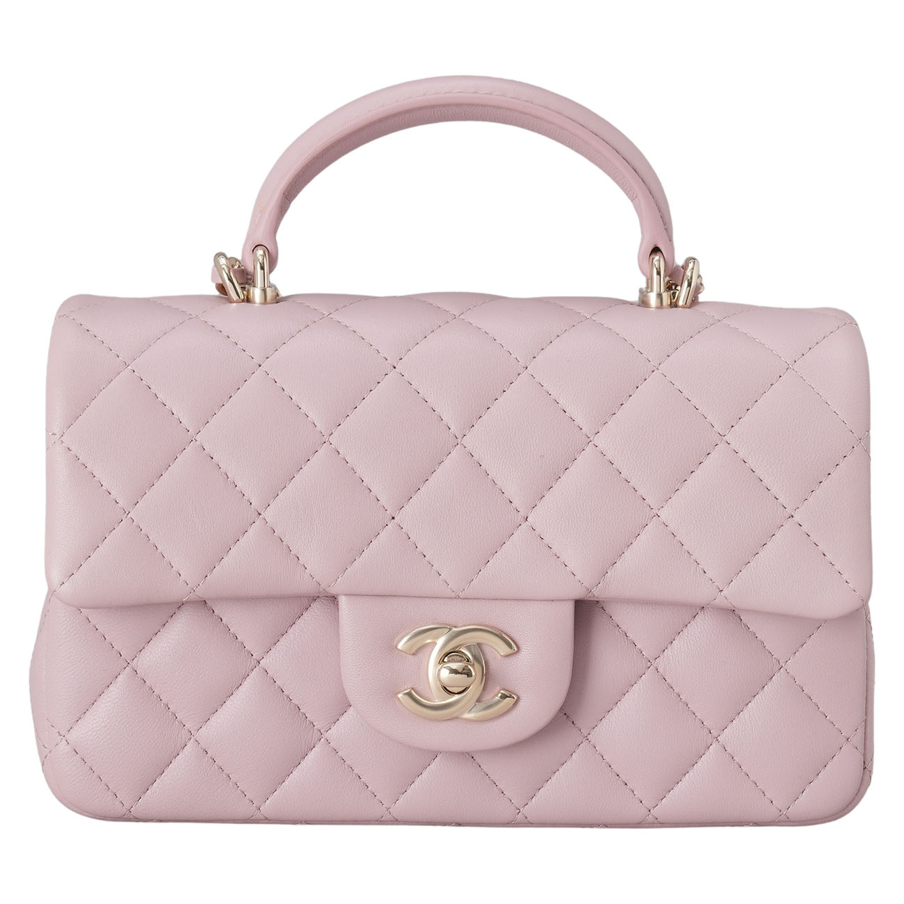 CHANEL(USED)샤넬 램스킨 뉴미니 탑핸들