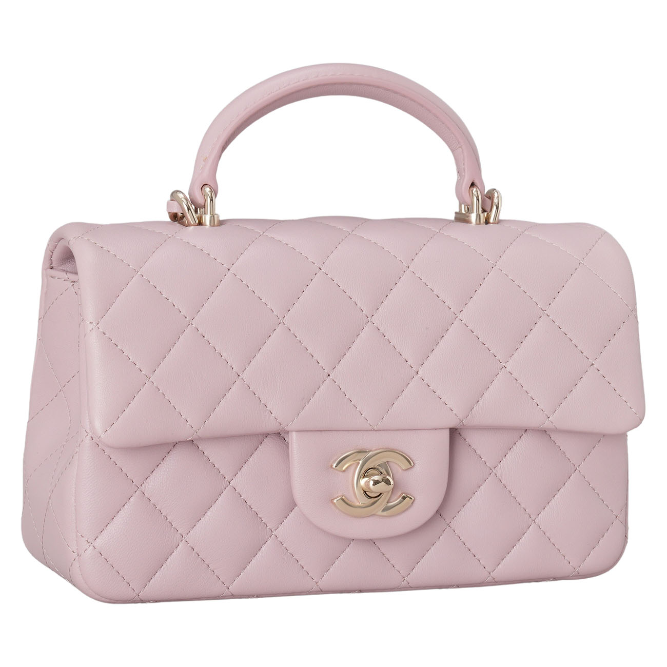 CHANEL(USED)샤넬 램스킨 뉴미니 탑핸들