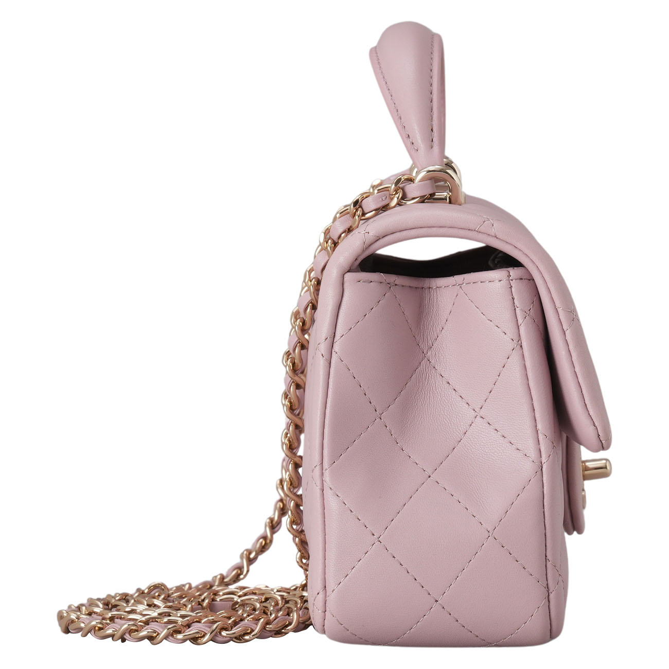 CHANEL(USED)샤넬 램스킨 뉴미니 탑핸들