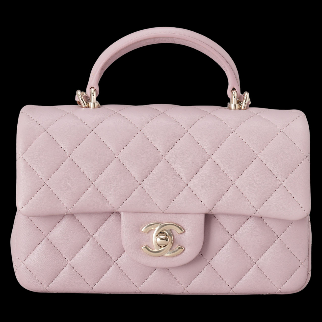 CHANEL(USED)샤넬 램스킨 뉴미니 탑핸들