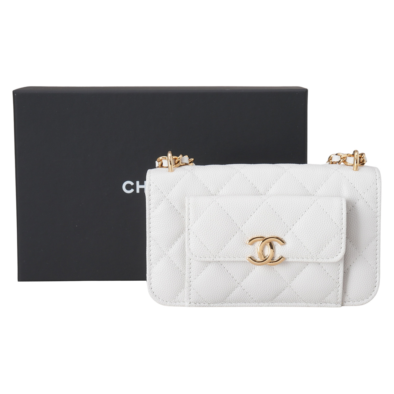 CHANEL(USED)샤넬 AP2832 시즌 캐비어 포켓 WOC