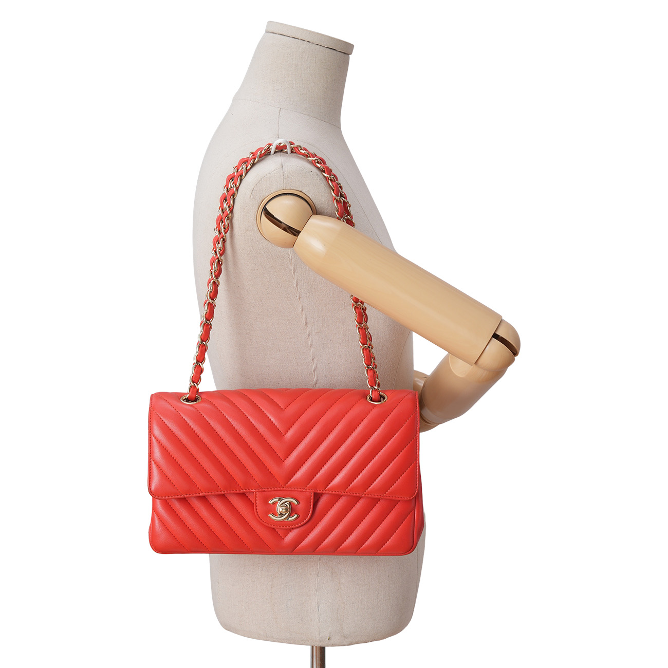 CHANEL(USED)샤넬 램스킨 쉐브론 클래식 미듐 플랩백