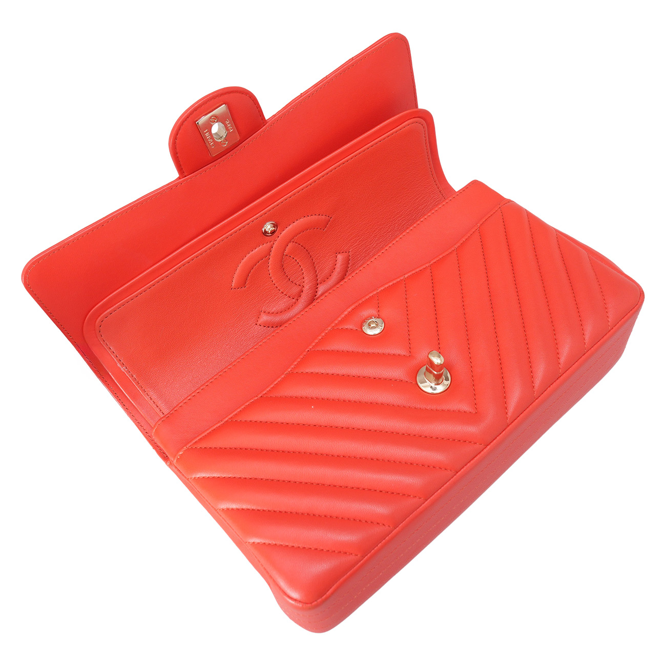 CHANEL(USED)샤넬 램스킨 쉐브론 클래식 미듐 플랩백