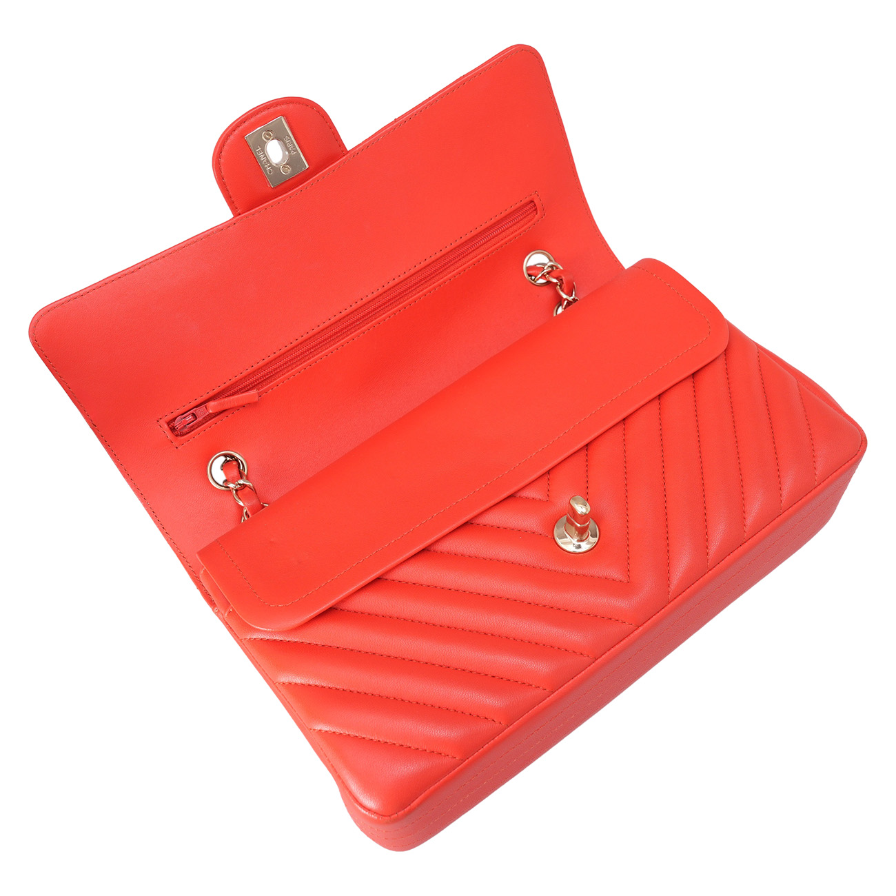 CHANEL(USED)샤넬 램스킨 쉐브론 클래식 미듐 플랩백