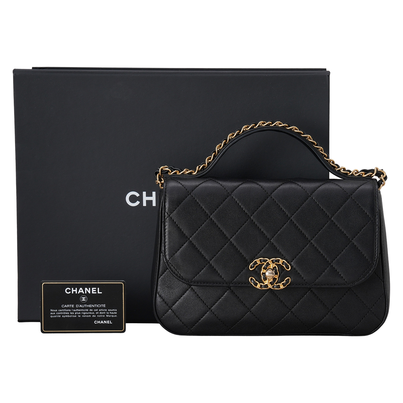 CHANEL(USED)샤넬 AS0970 CC로고 체인 탑 핸들백