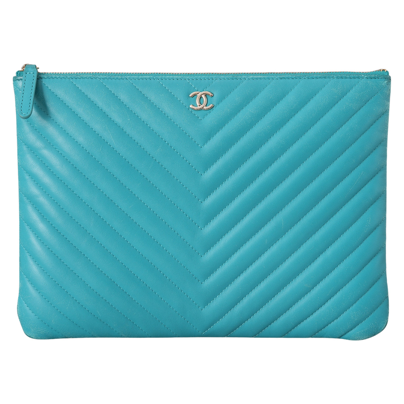 CHANEL(USED)샤넬 램스킨 쉐브론 클래식 클러치 뉴미듐