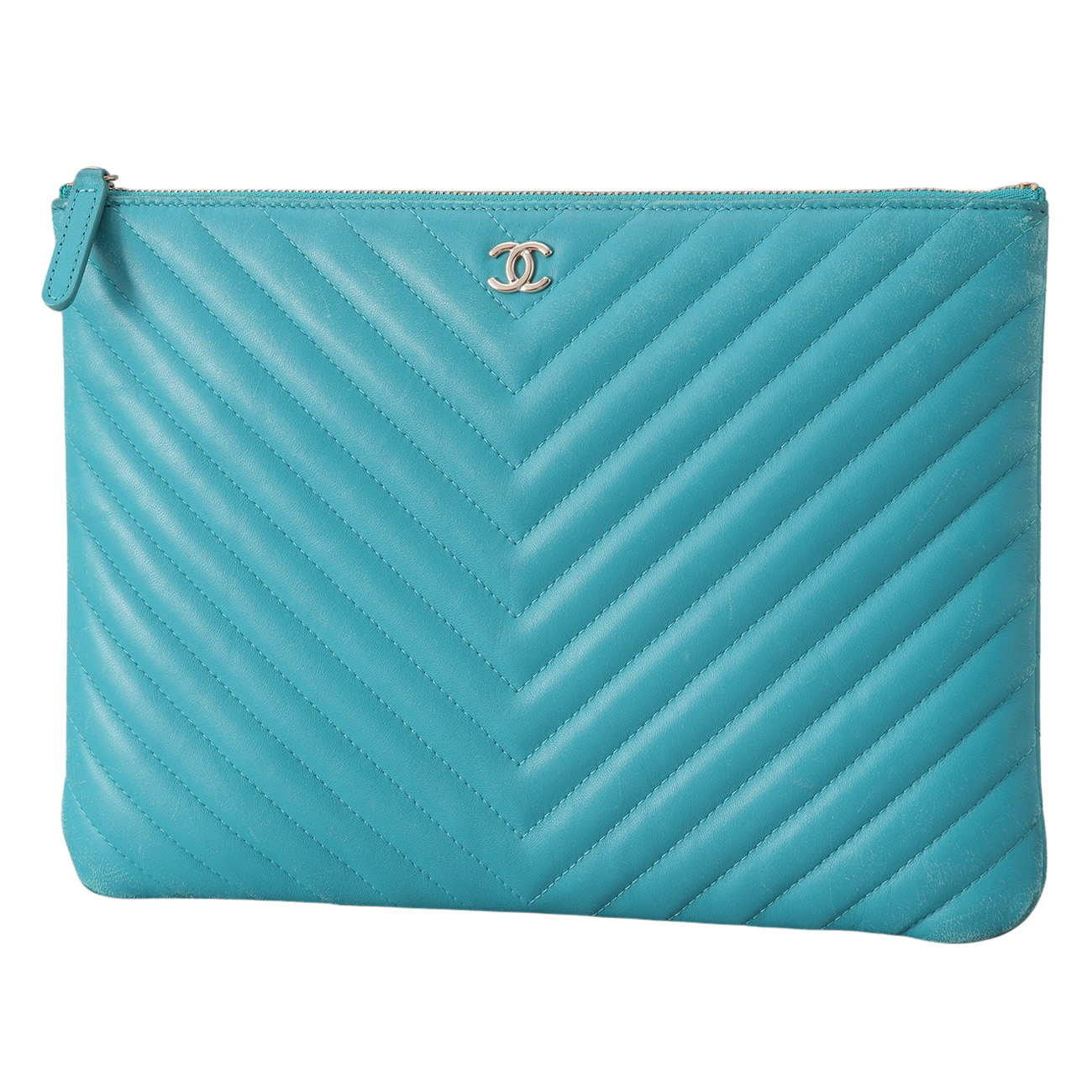 CHANEL(USED)샤넬 램스킨 쉐브론 클래식 클러치 뉴미듐