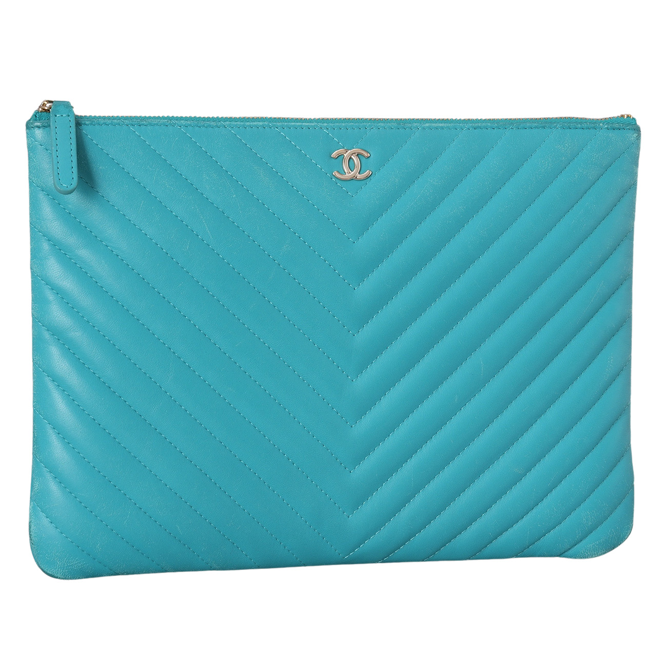 CHANEL(USED)샤넬 램스킨 쉐브론 클래식 클러치 뉴미듐
