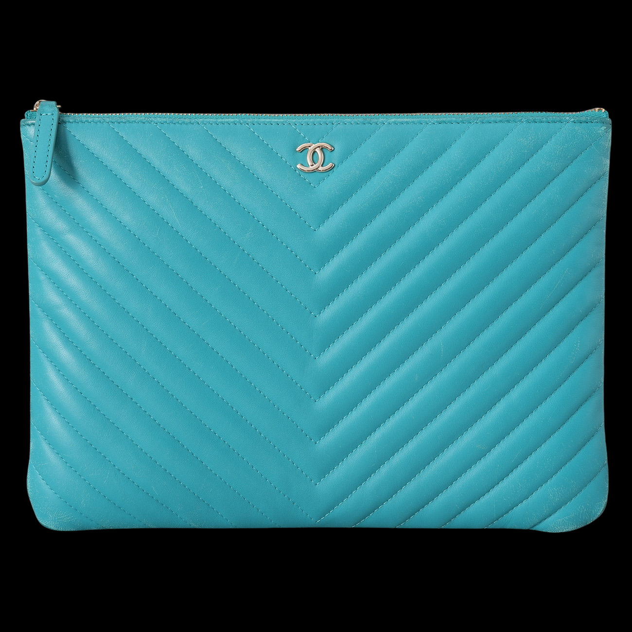 CHANEL(USED)샤넬 램스킨 쉐브론 클래식 클러치 뉴미듐
