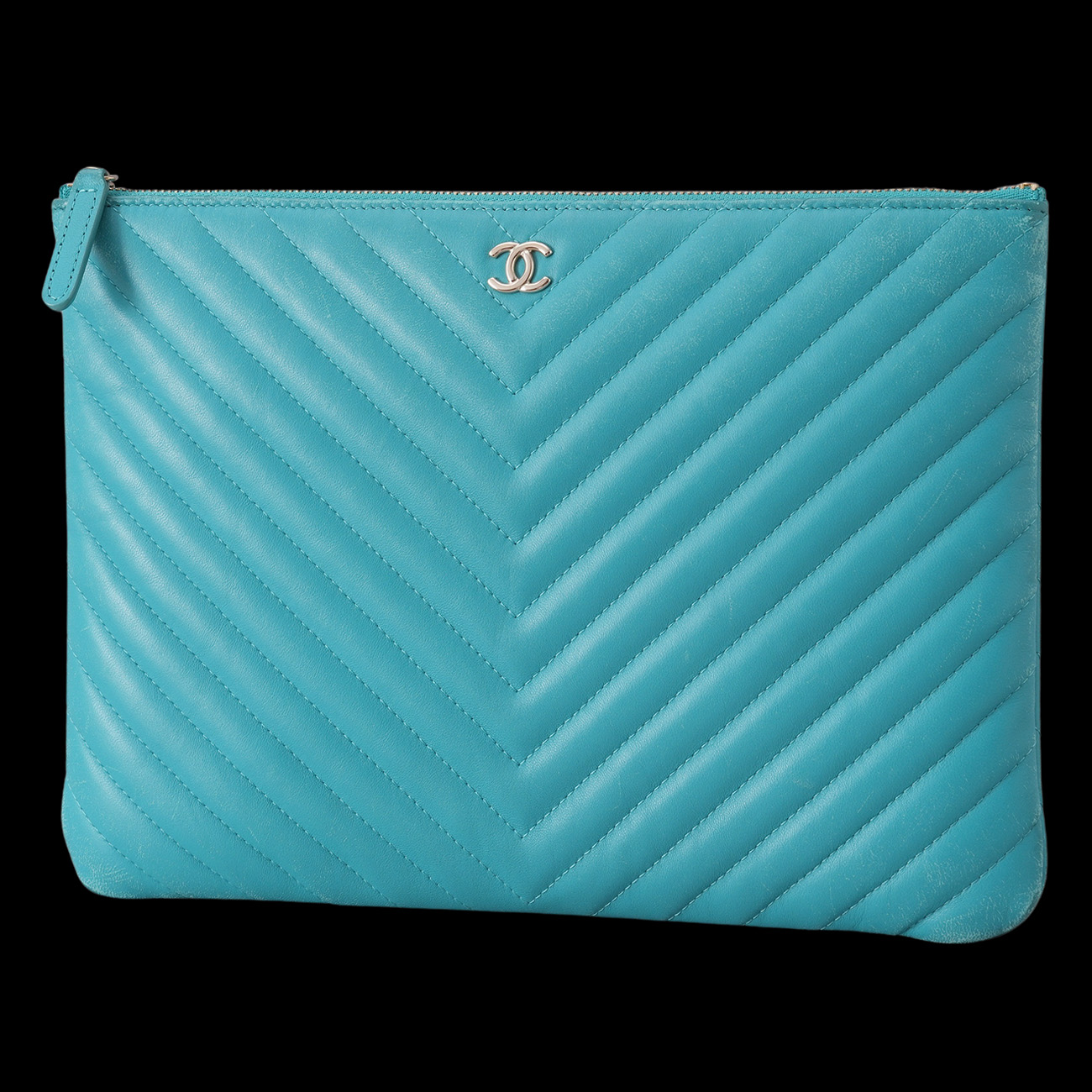 CHANEL(USED)샤넬 램스킨 쉐브론 클래식 클러치 뉴미듐