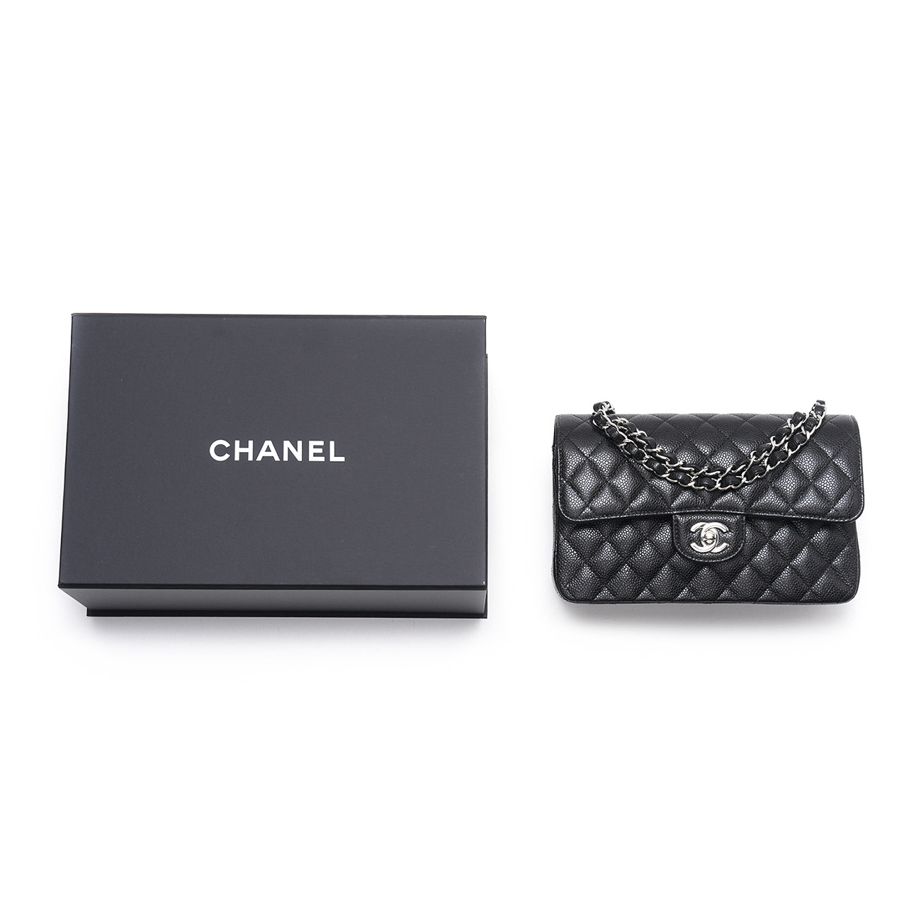 CHANEL(USED)샤넬 캐비어 클래식 스몰 은장
