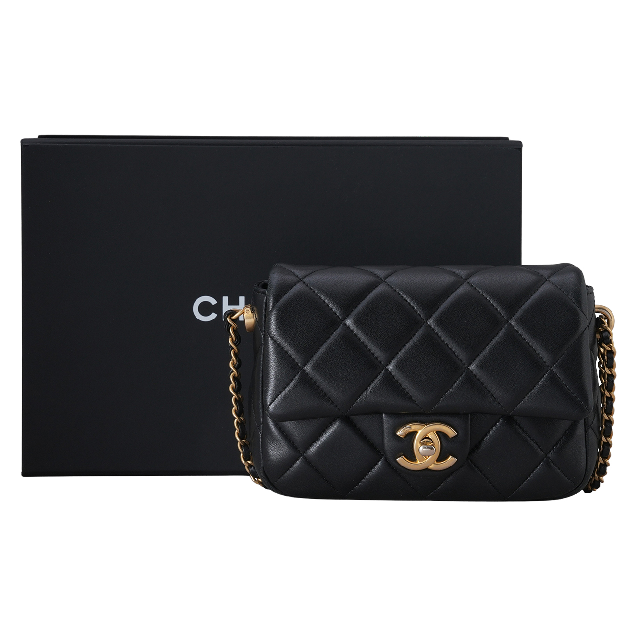 CHANEL(USED)샤넬 시즌 램스킨 진주 체인 숄더백
