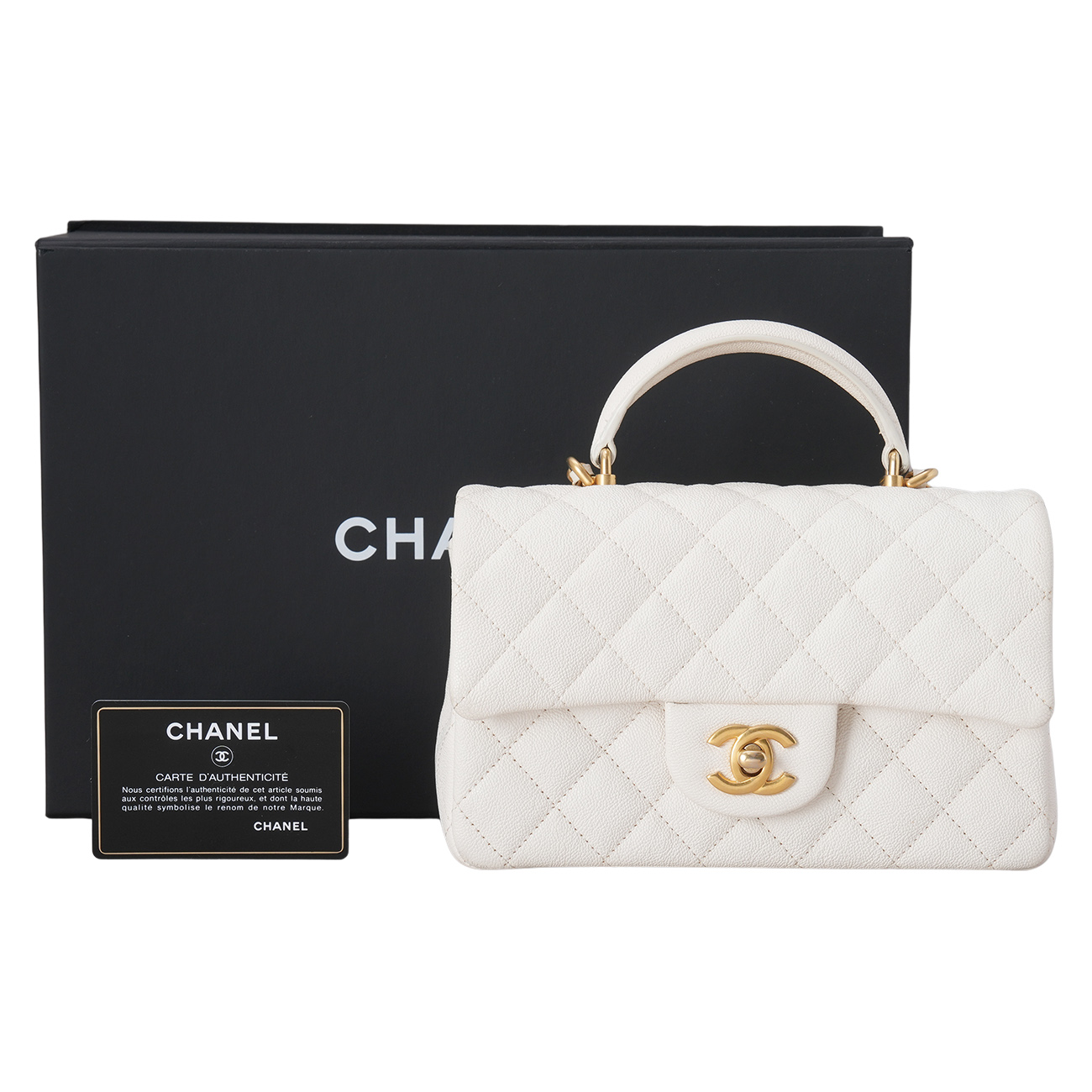 CHANEL(USED)샤넬 캐비어 클래식 뉴미니 탑핸들