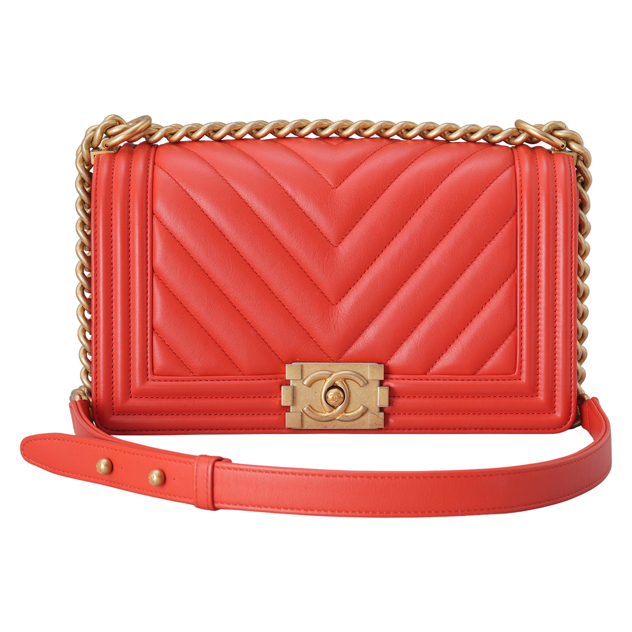 CHANEL(USED)샤넬 보이샤넬 쉐브론 미듐 플랩백