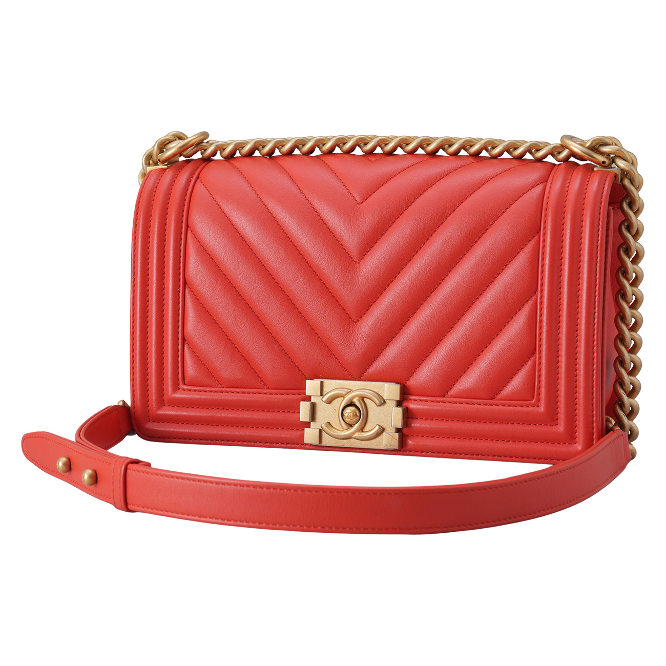 CHANEL(USED)샤넬 보이샤넬 쉐브론 미듐 플랩백