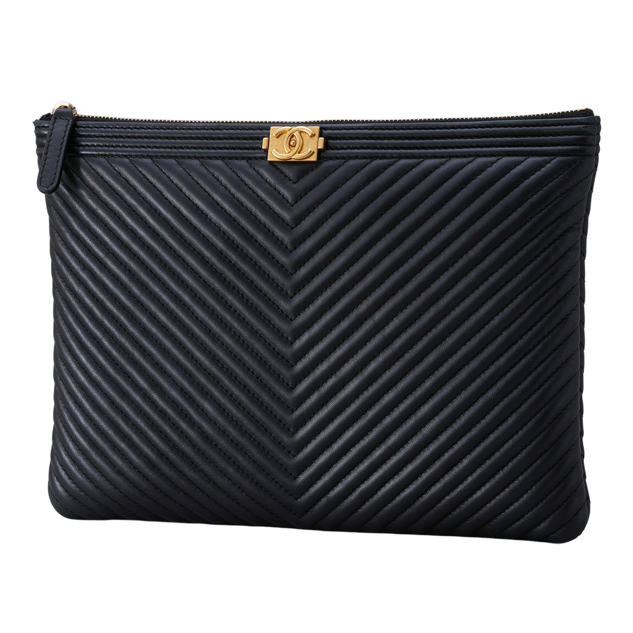 CHANEL(USED)샤넬 보이샤넬 쉐브론 클러치