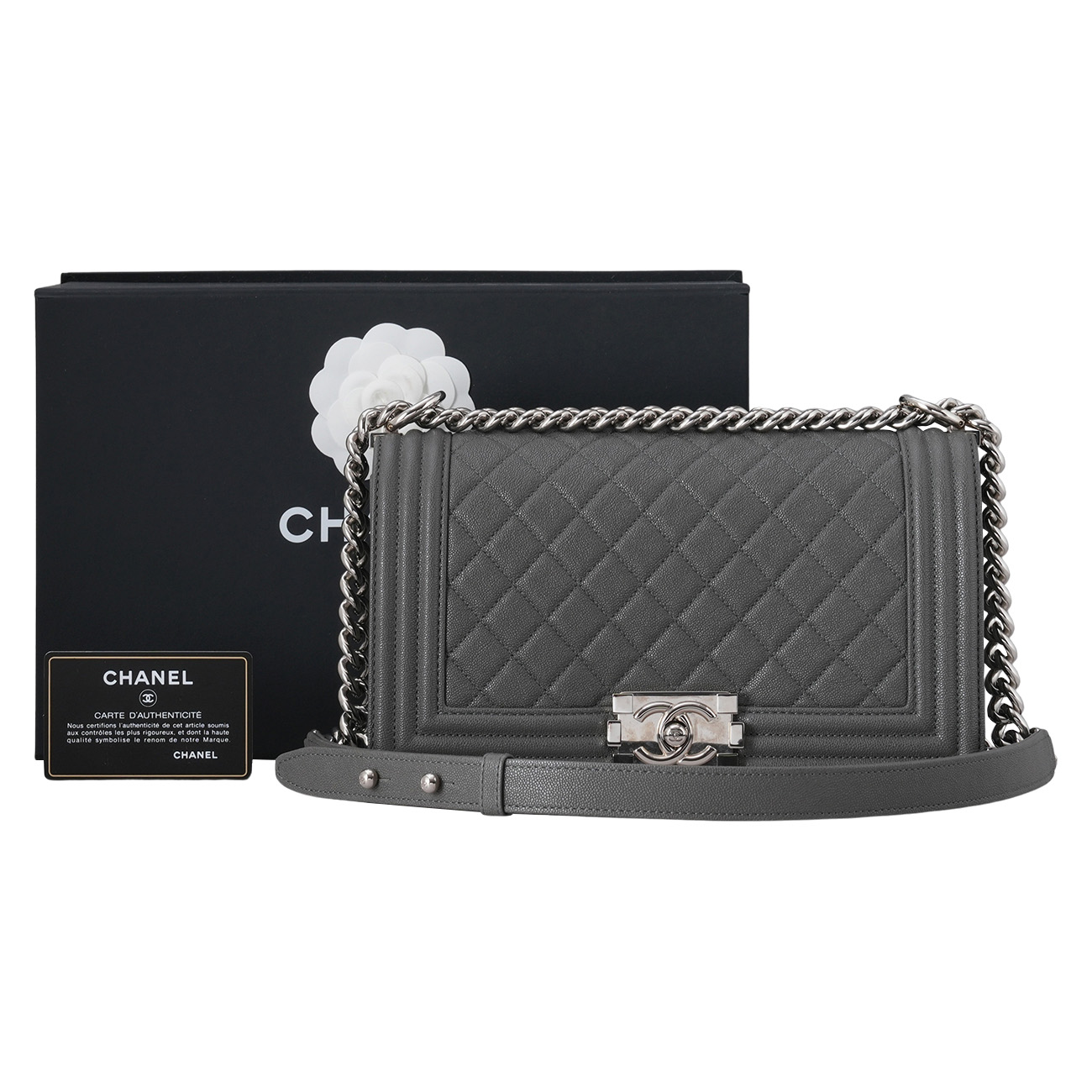 CHANEL(USED)샤넬 A67086 캐비어 보이샤넬 미듐 플랩백