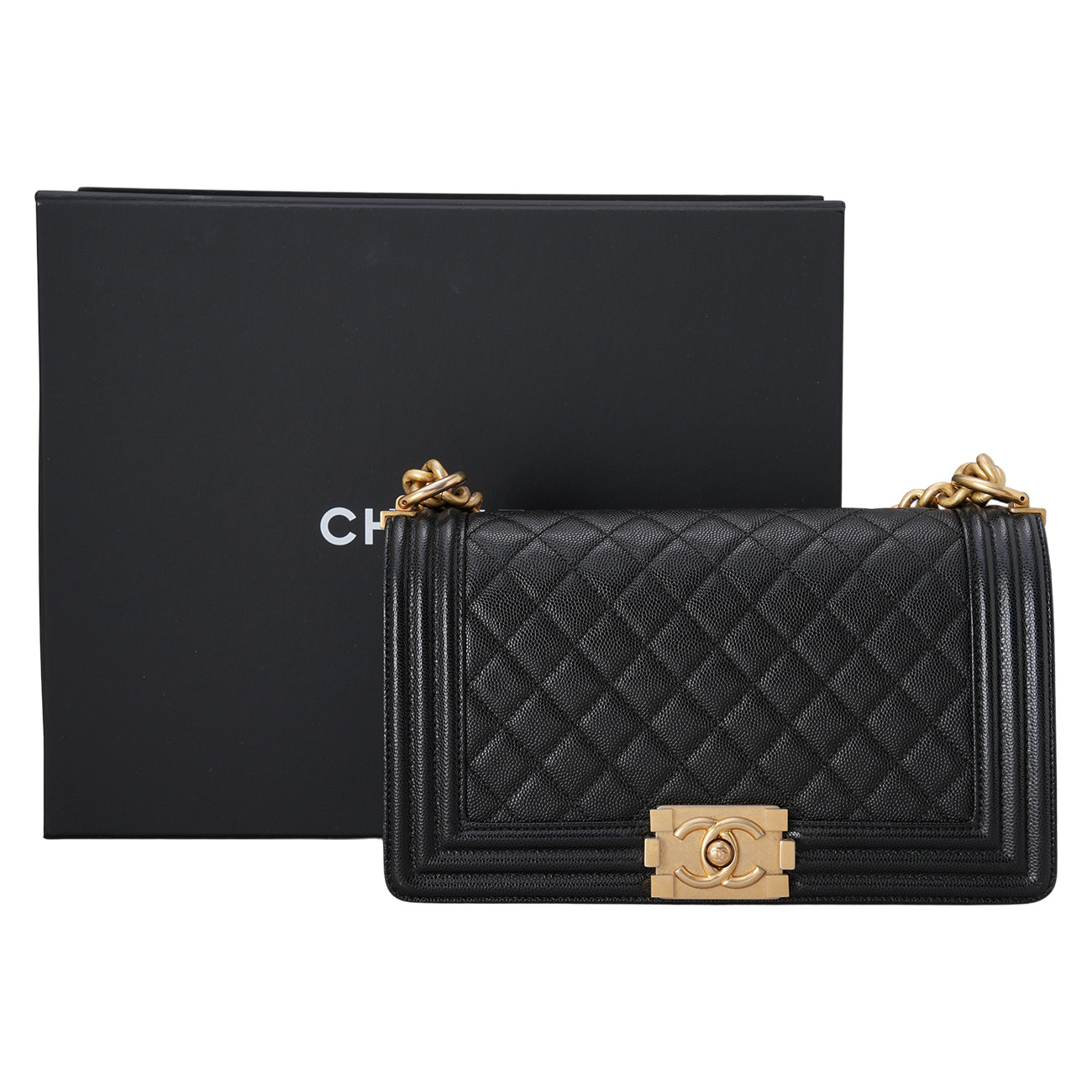 CHANEL(USED)샤넬 캐비어 보이샤넬 미듐 플랩백