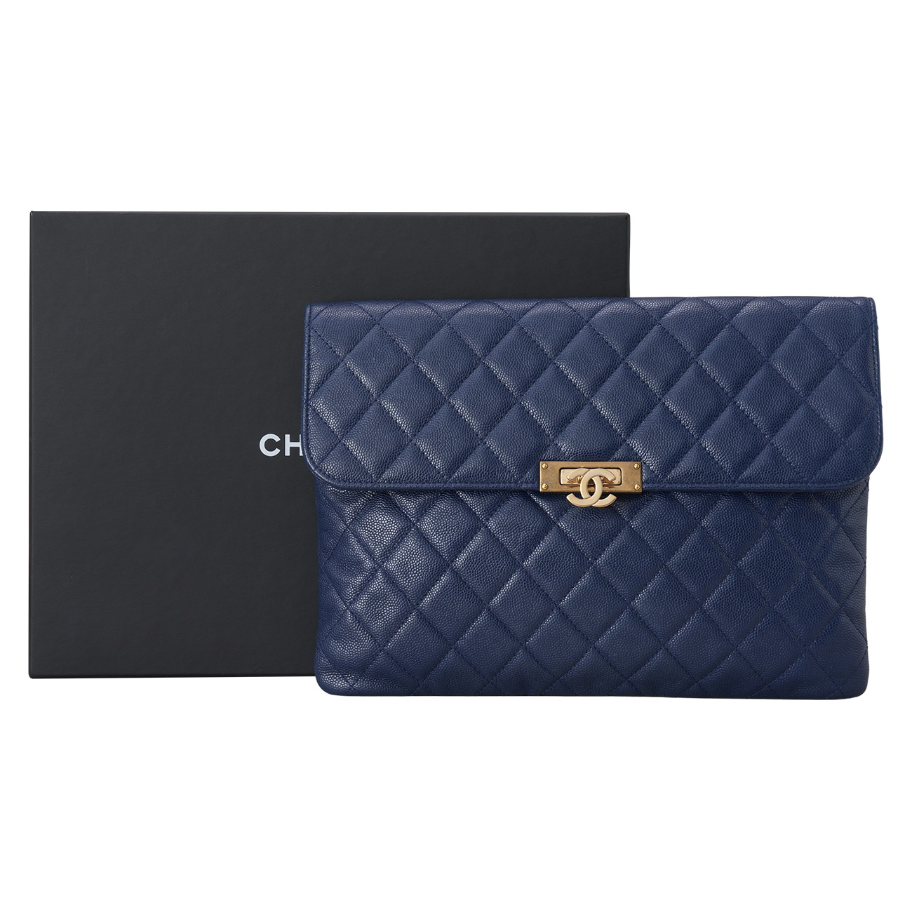 CHANEL(USED)샤넬 시즌 CC로고 플랩 클러치